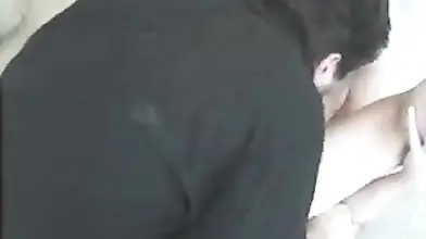 Pervert Licks Mature Babe's Big Breasts