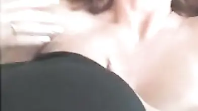 Pervert Licks Mature Babe's Big Breasts