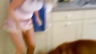 Blonde MILF Turned On By Dog
