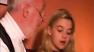 Attractive Euro Teen and Horny Mature Grandpa