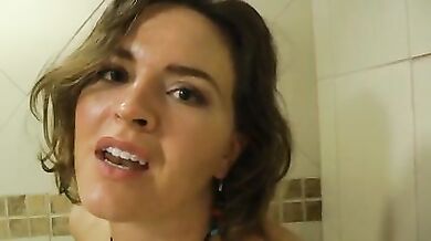 Mature Stepmom Seduces Son in Shower