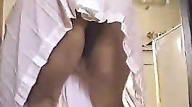 Blonde Granny's Kitchen and Shower Fun