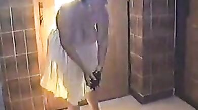 Blonde Granny's Kitchen and Shower Fun