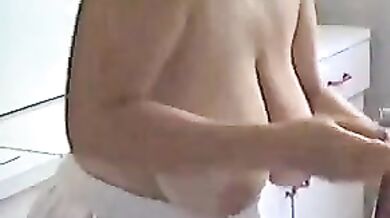 Blonde Granny's Kitchen and Shower Fun