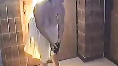 Blonde Granny's Kitchen and Shower Fun