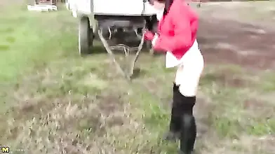 Mature Woman Sticks Huge Dildo in Burning Pussy