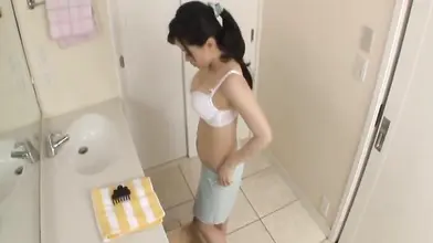Japanese MILF's Naughty Bathroom Blowjob