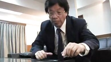 Asian Milf Swallows Boss's Little Dick