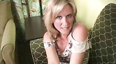 Busty Cougar MILF Teases and Plays Solo
