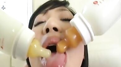 Busty Japanese Milf Feeds a Horny Dork