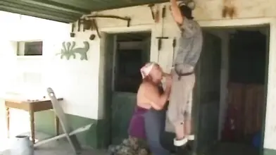 Mature Woman's Backyard Boning