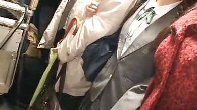 Chinese Milf Fingering on a Bus