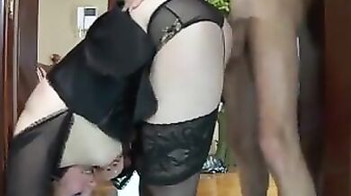 Chubby Milf Seduces Skinny Pervert