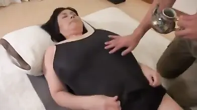 Oily Japanese Milf's Big Tit Massage