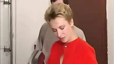 Mature Woman Fucks Young Mechanic in Garage