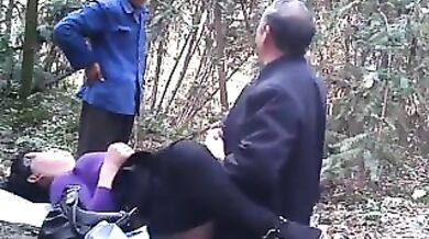 Mature Granny's Woodland Threesome