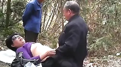 Mature Granny's Woodland Threesome