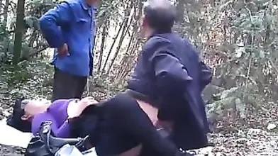 Mature Granny's Woodland Threesome