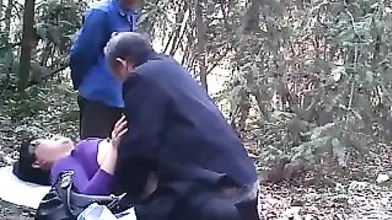 Mature Granny's Woodland Threesome