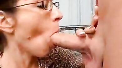 Redhead Rides Him on the Kitchen Table