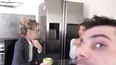 Blonde Cougar MILF Rides on Sofa