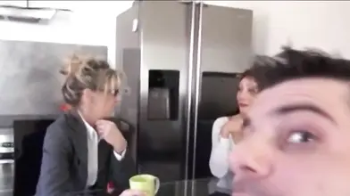 Blonde Cougar MILF Rides on Sofa