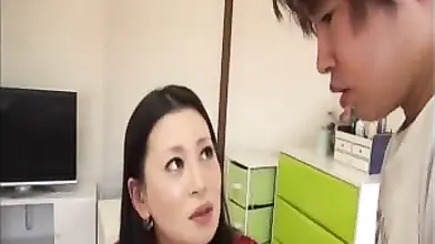 Imposing Jap milf seduces her son's French friend