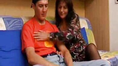Mature Mom Tempts Young Boy