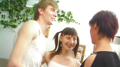 Two Lusty Grannies Share a Lucky Guy