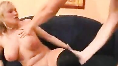 Impressive Mature Blonde Fucks Hard at Home