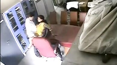 Couple's Secret Living Room Kiss