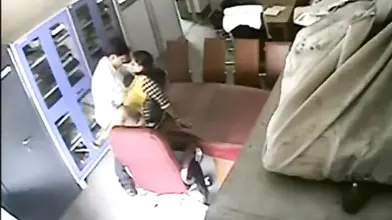 Couple's Secret Living Room Kiss