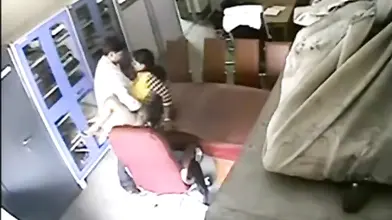 Couple's Secret Living Room Kiss