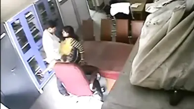 Couple's Secret Living Room Kiss