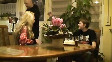 Blonde Mature in Stockings Rides Hard