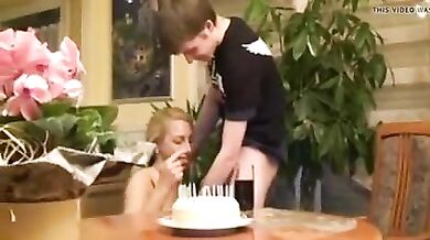 Blonde Mature in Stockings Rides Hard